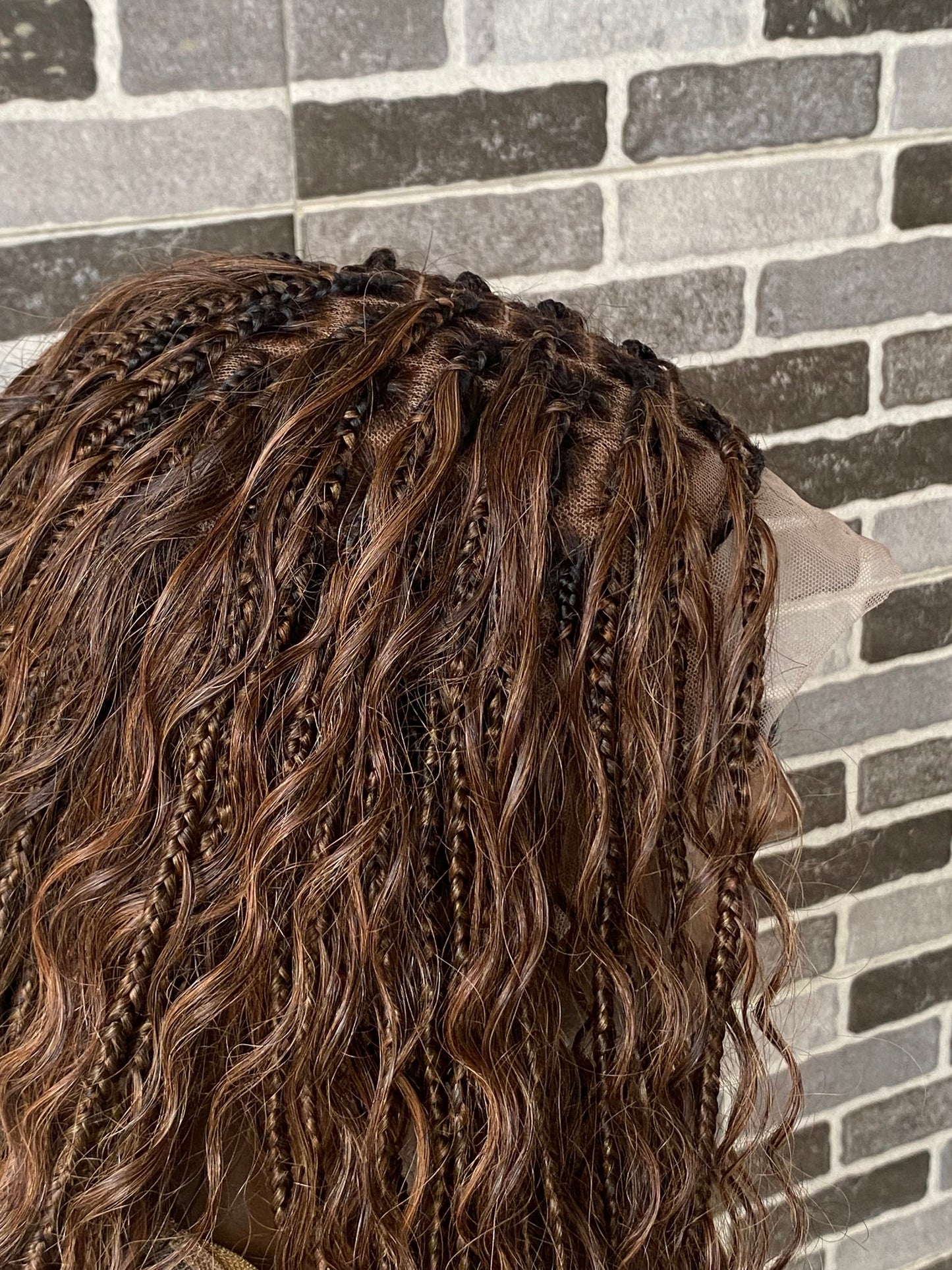 Bohemian knotless custom color (100% humanhair curls) Tara
