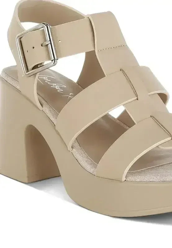 Avalon Chunky Pin Buckle Platform Heels
