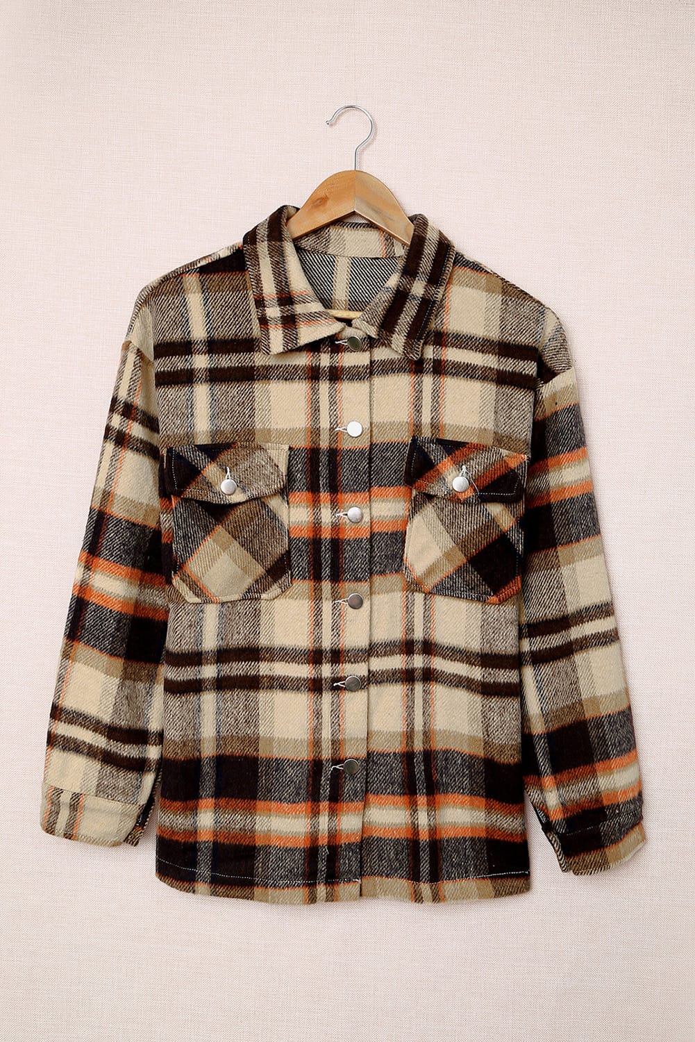 Multicolor Plaid Casual Button Up Flannel Shacket Anytime