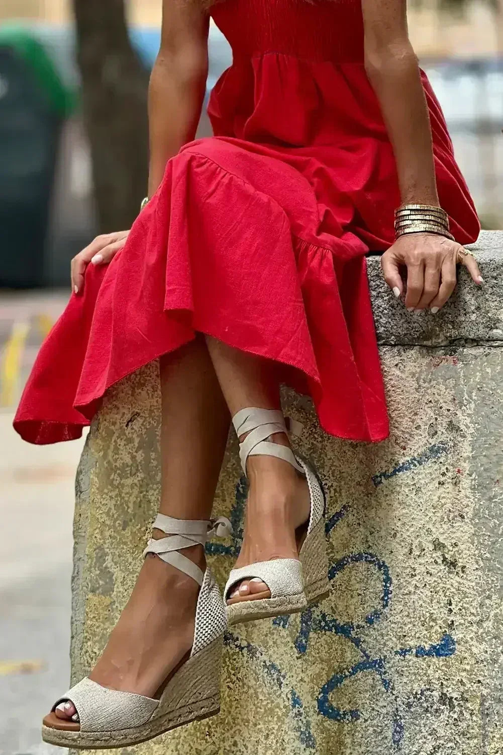 Black V Neck Flutter Sleeve Smocked Bodice High Waist Ruffle Maxi Dress