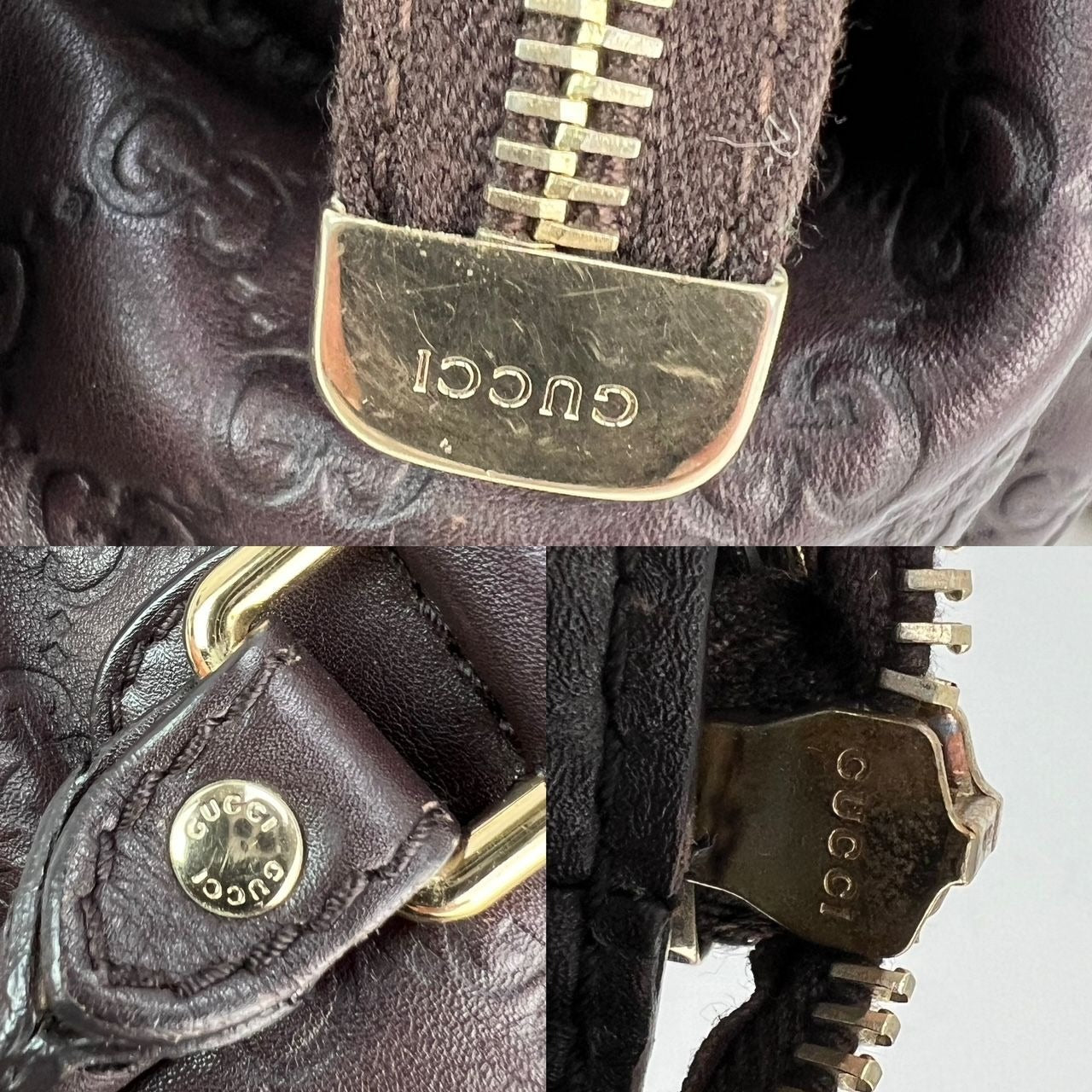 Gucci Sukey Medium Boston Guccissima Brown Leather Shoulder Bag