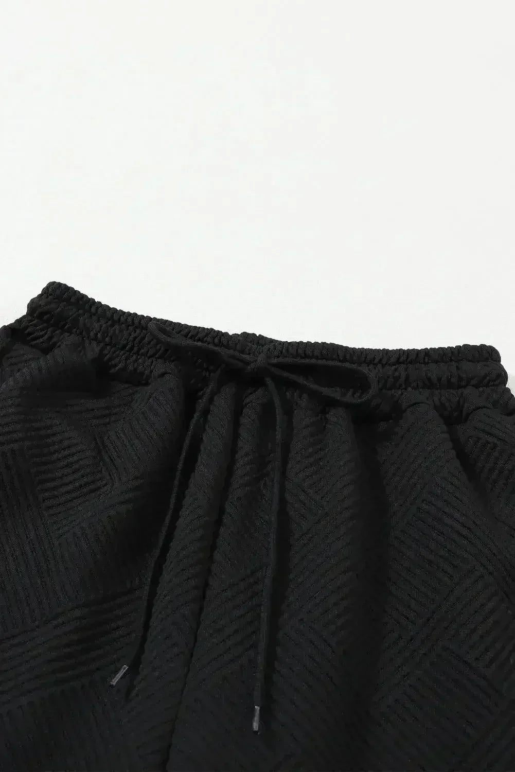 Black Ultra Loose Textured 2pcs Slouchy Outfit