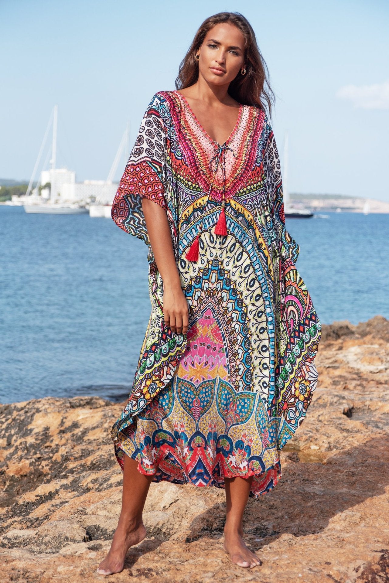 Loose plus Size Holiday Dress Seaside Beach Cover-up Swimsuit Bikini Cover-up Robe