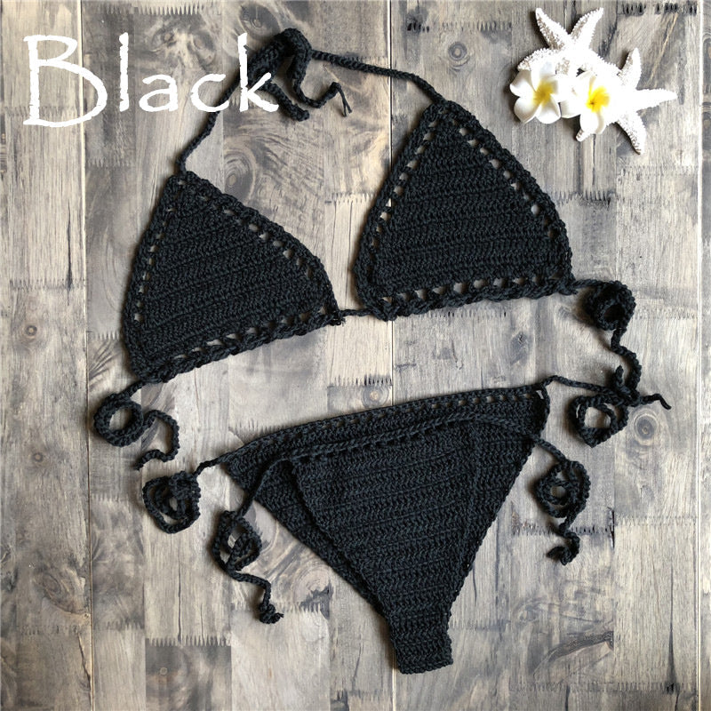 Crochet Bikini Bra Beach Swimsuit Yoga Sports Underwear