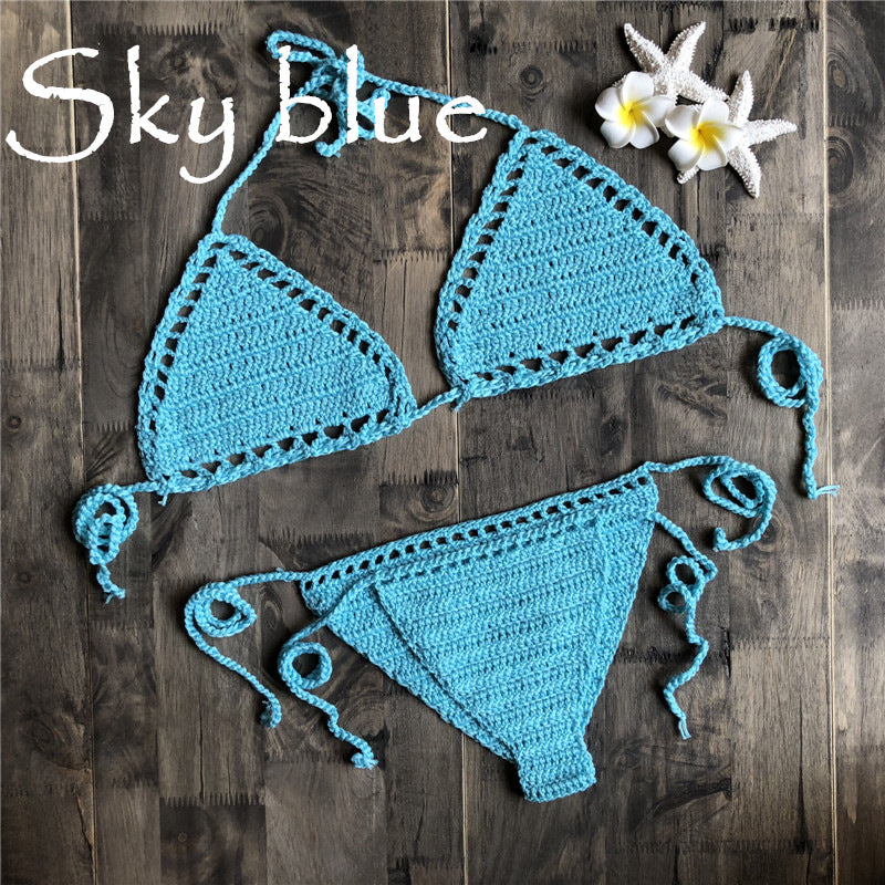 Crochet Bikini Bra Beach Swimsuit Yoga Sports Underwear