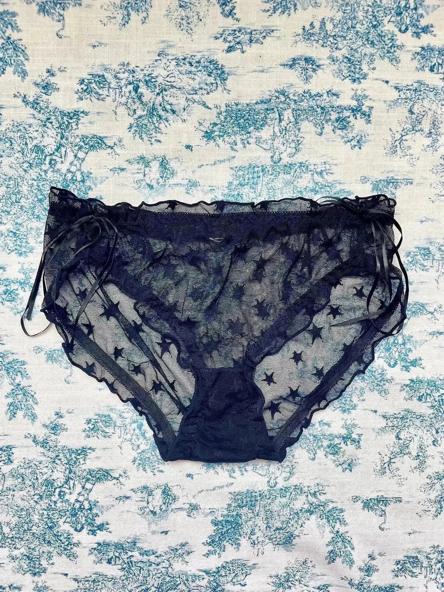 Black Mesh Star Panty