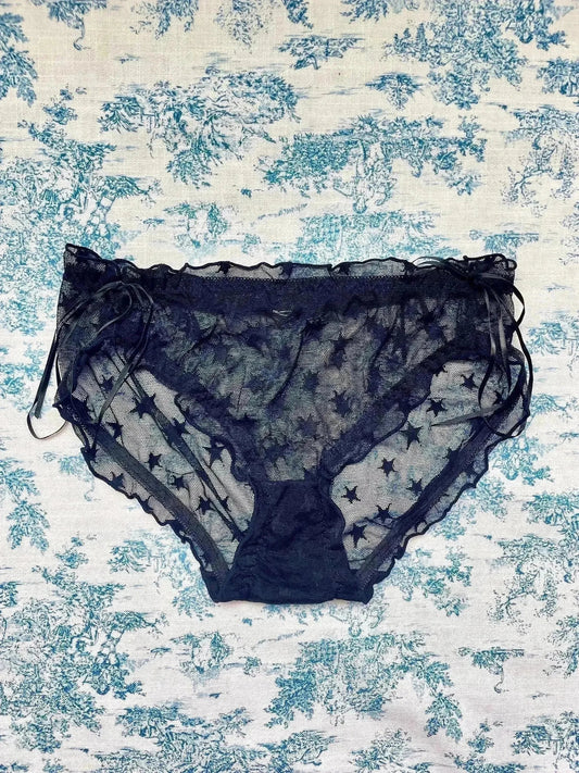 Black Mesh Star Panty