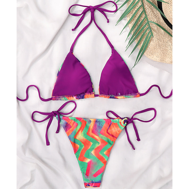 Halter Bikinis Triangle Swimsuit Women String Bathing Suits Thong Swimwear