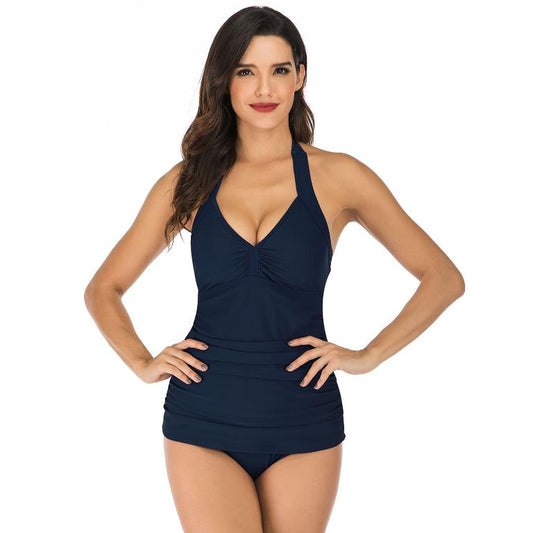 Bikini Swimsuit Sexy Swimsuit Gradient Print Halter Split Swimsuit Women