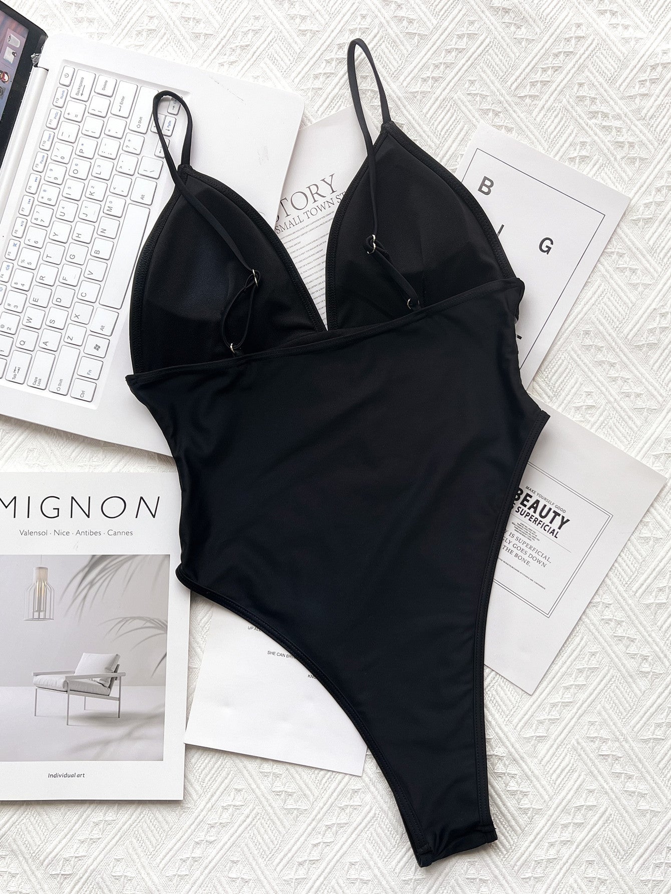 One Piece Swimsuit Women V neck One Piece Bikini