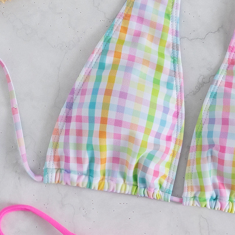 Halter Bikinis Triangle Swimsuit Women Thong Bathing Suits Swimwear