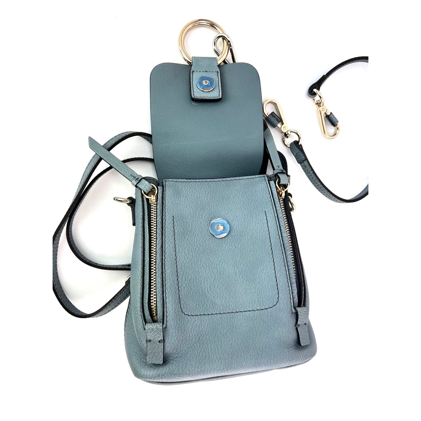 Chloe Blue Faye Mini Suede and Leather Backpack Bag