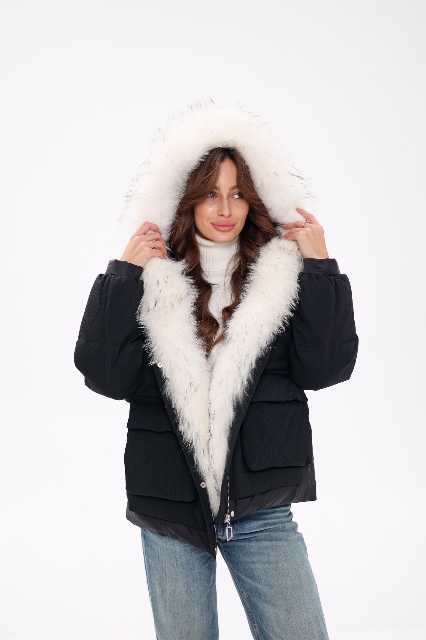 Genuine Arctic Fox Fur Down Fill Parka
