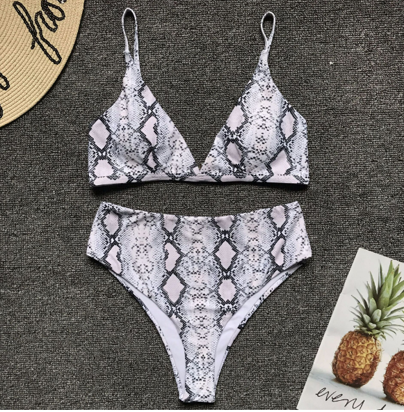 Swimwear Snake Leopard Print Printed Sexy High Waist Bikini