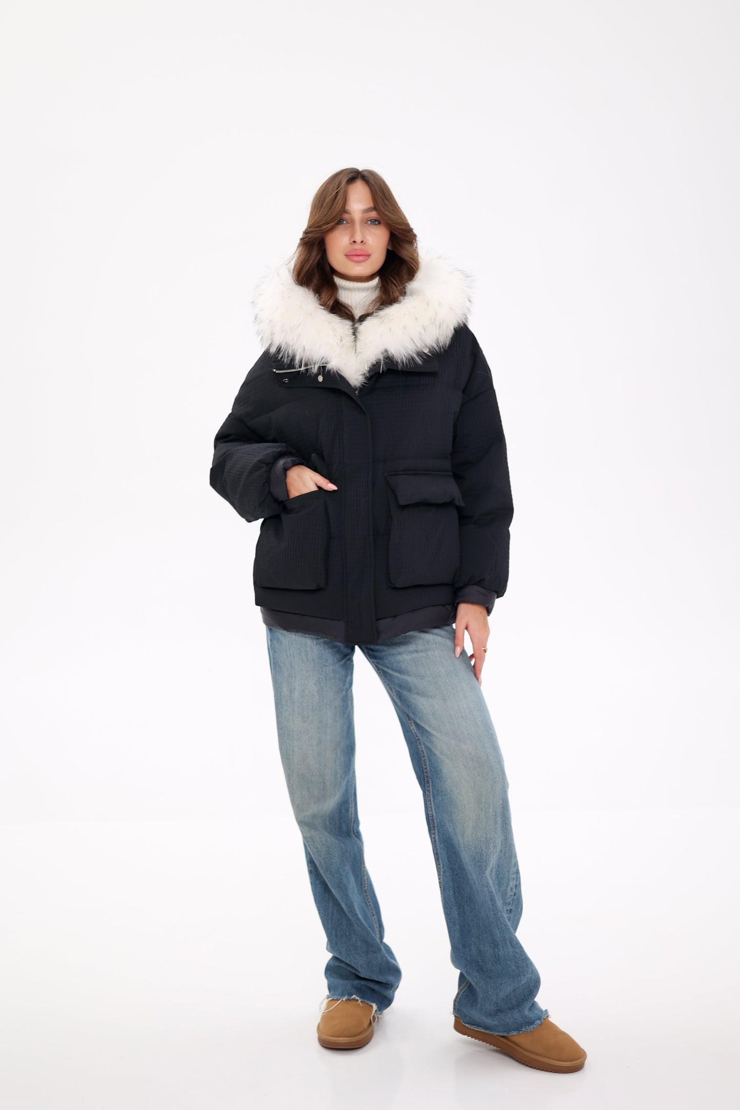 Genuine Arctic Fox Fur Down Fill Parka