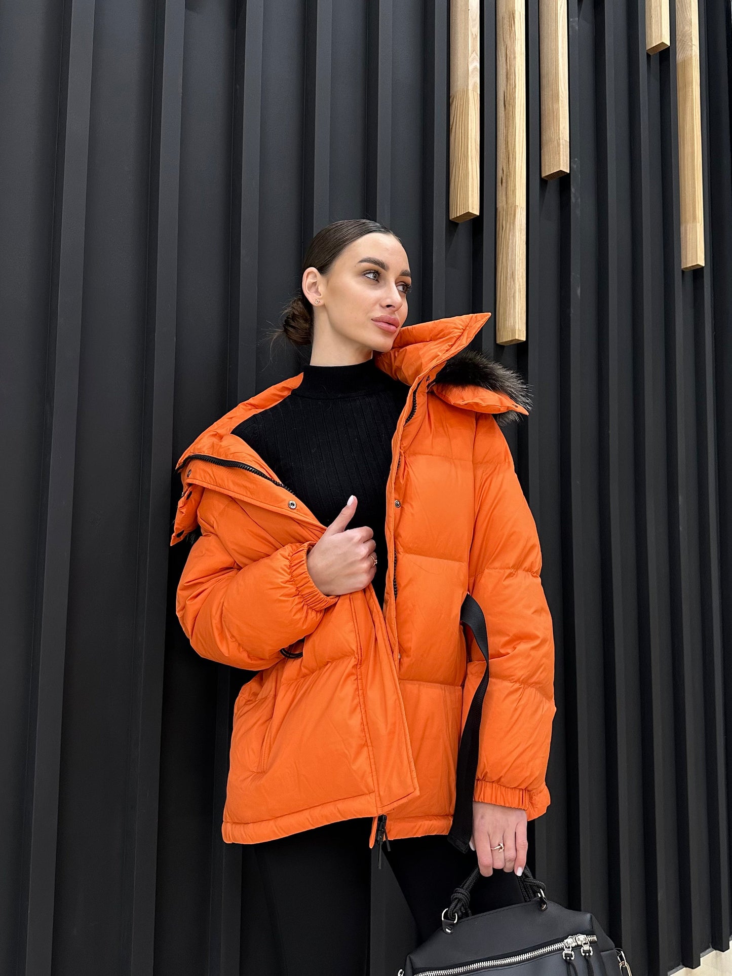 Veste en duvet de renard argenté véritable