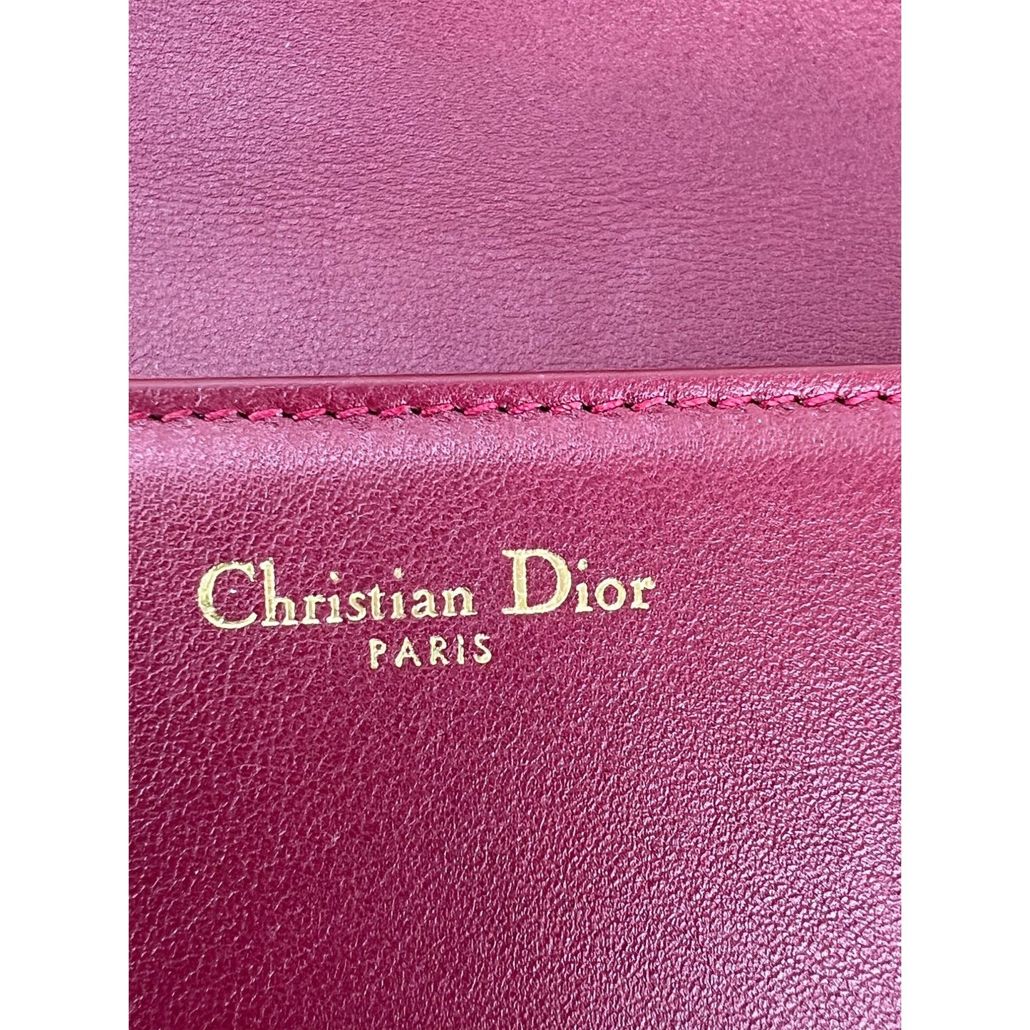 Sac bandoulière Christian Dior C'est Dior Mini Flap en cuir bordeaux