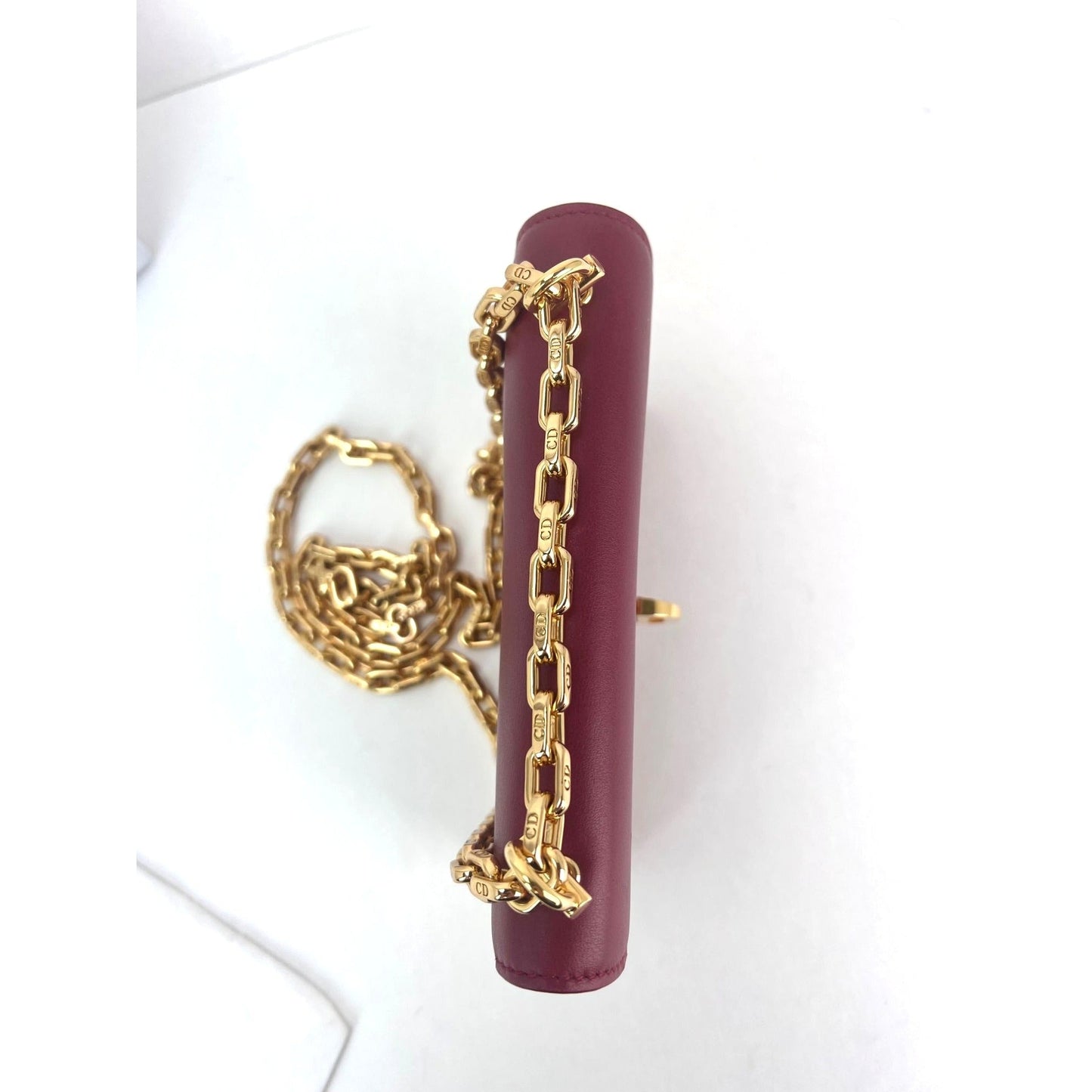 Sac bandoulière Christian Dior C'est Dior Mini Flap en cuir bordeaux