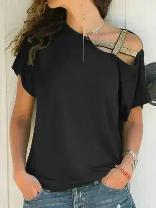 Asymmetrical Neck T-Shirt – Modern Basic with Edge