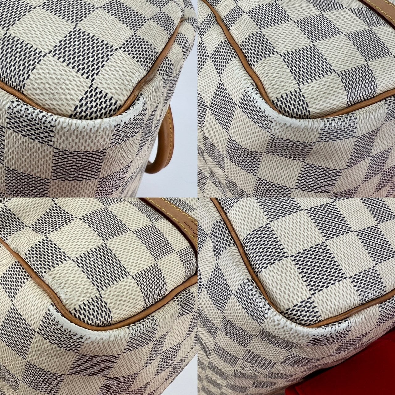 LOUIS VUITTON Speedy Bandouliere 30 Damier Azur Shoulder Hand Bag Added Insert Preowned