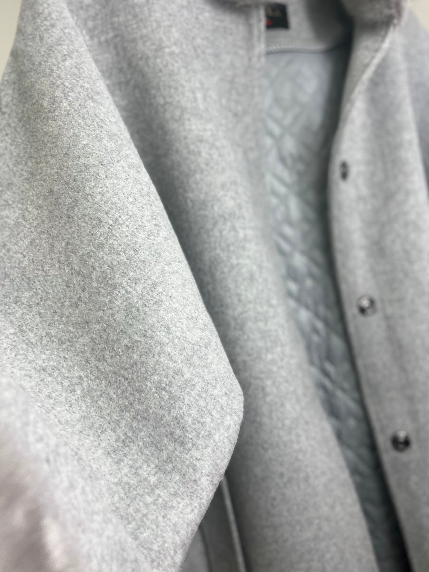 Manteau en véritable fourrure de vison scandinave et laine vierge