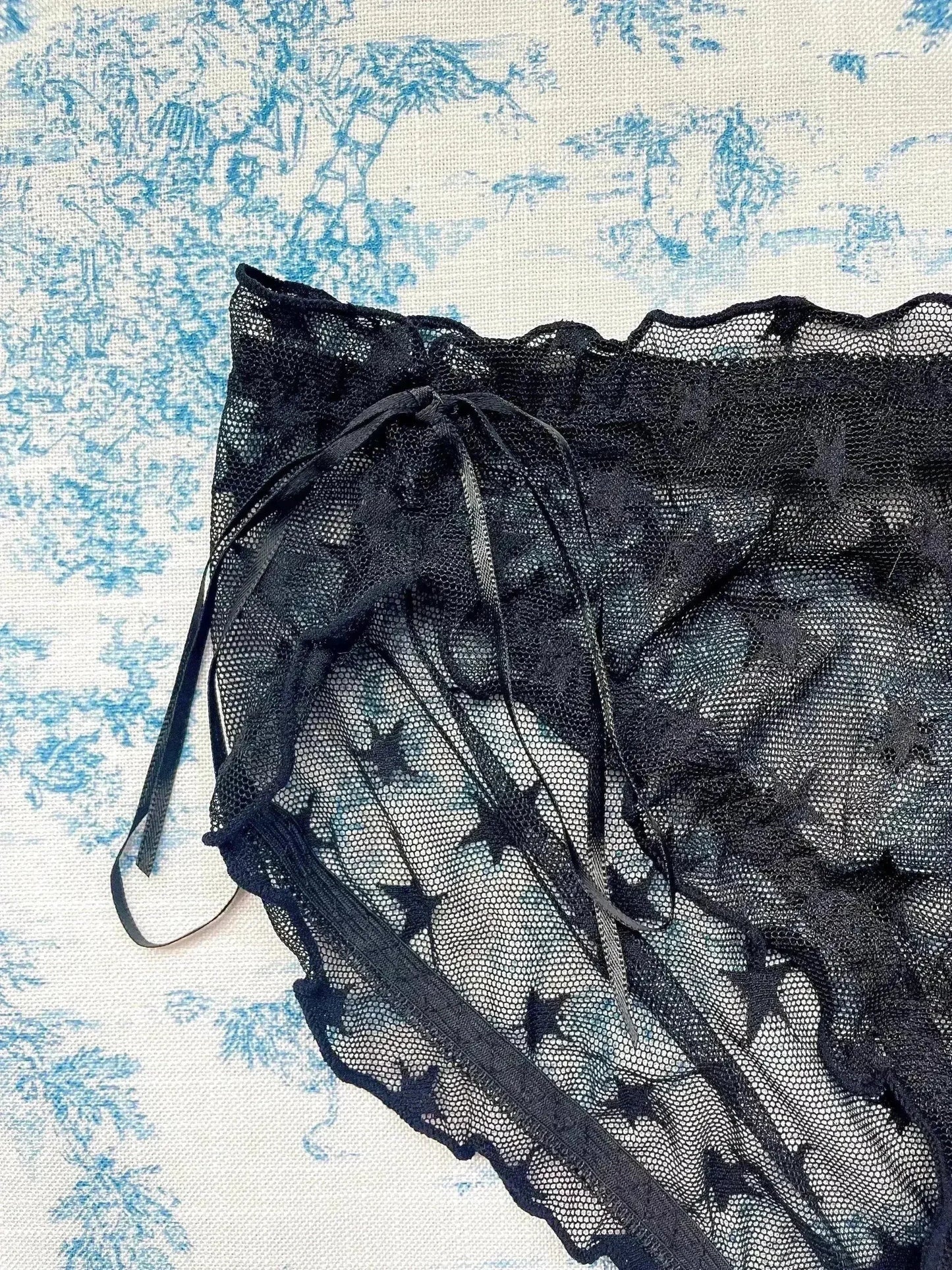 Black Mesh Star Panty