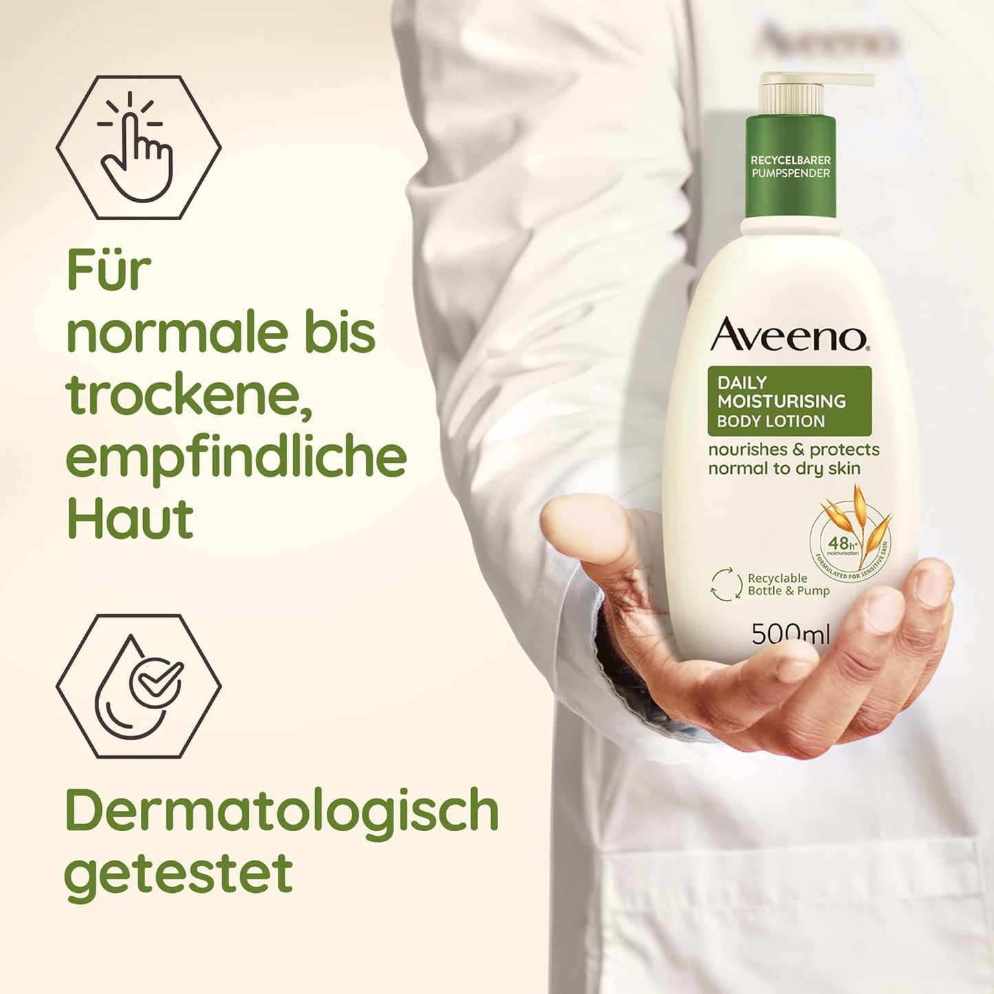 Lotion hydratante quotidienne pour le corps Aveeno 300 ml et crème hydratante quotidienne pour les mains 75 ml