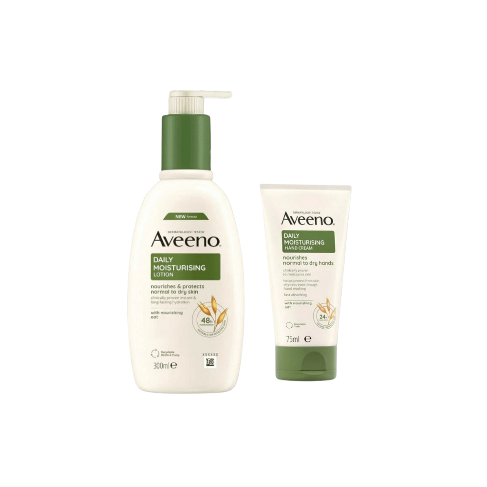 Lotion hydratante quotidienne pour le corps Aveeno 300 ml et crème hydratante quotidienne pour les mains 75 ml