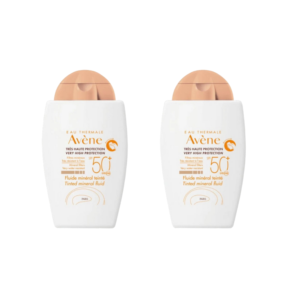 Avène Fluide Minéral Teinté Spf 50 40 ml Crème Solaire Teintée - Lot de 2