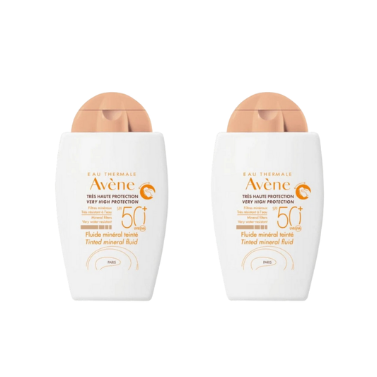 Avène Fluide Minéral Teinté Spf 50 40 ml Crème Solaire Teintée - Lot de 2