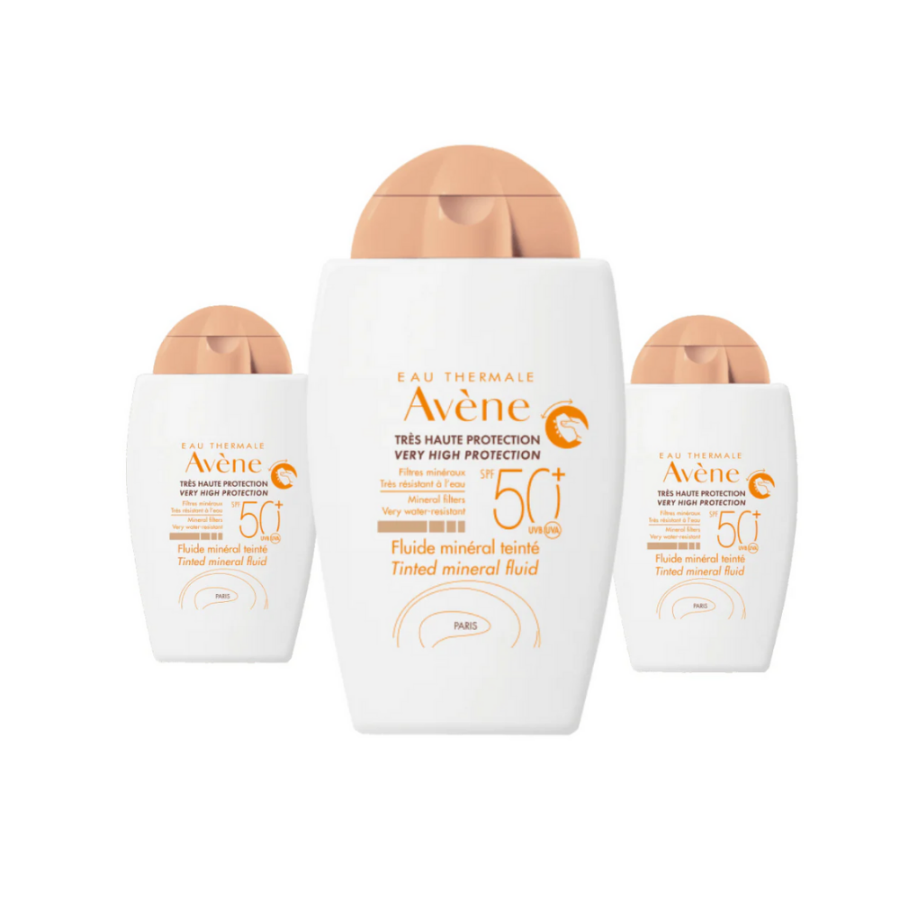 Avène Fluide Minéral Teinté Spf 50 40 ml Crème Solaire Teintée - Lot de 3