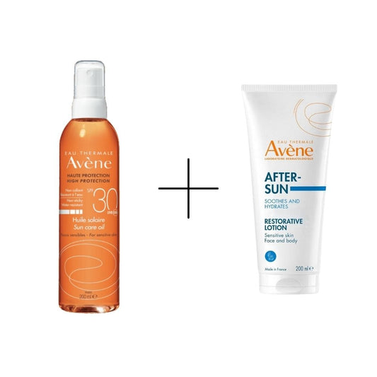 Avène Huile Solaire Huile de Soin Solaire Spf 30 200 ml Huile de Bronzage + Avène After Sun Lait de Soin Après-Soleil 200 ml