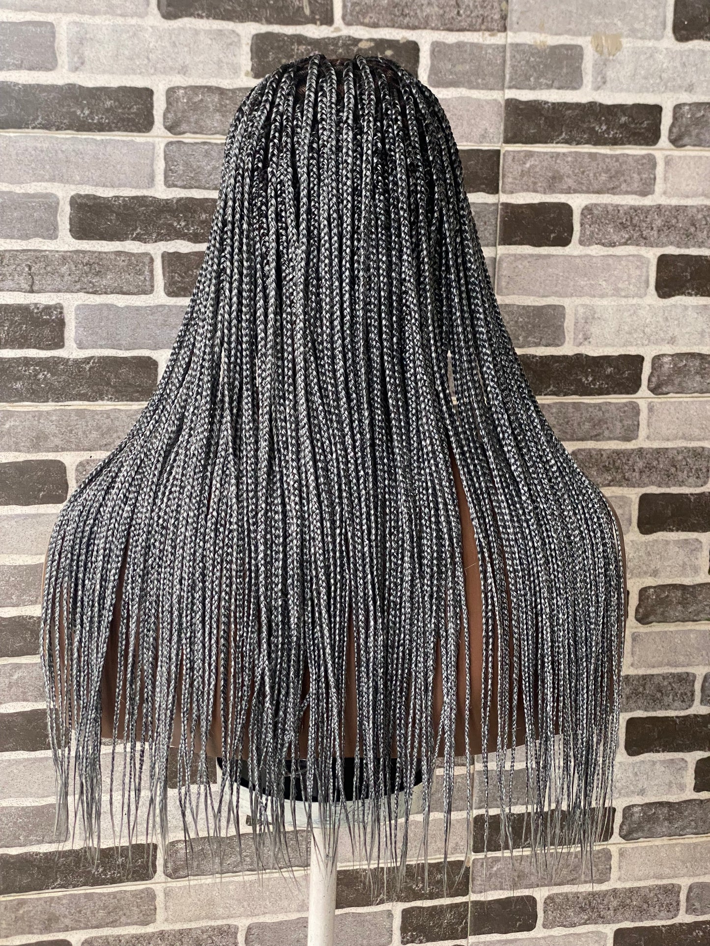 Knotless (Salt and pepper) Full lace wig