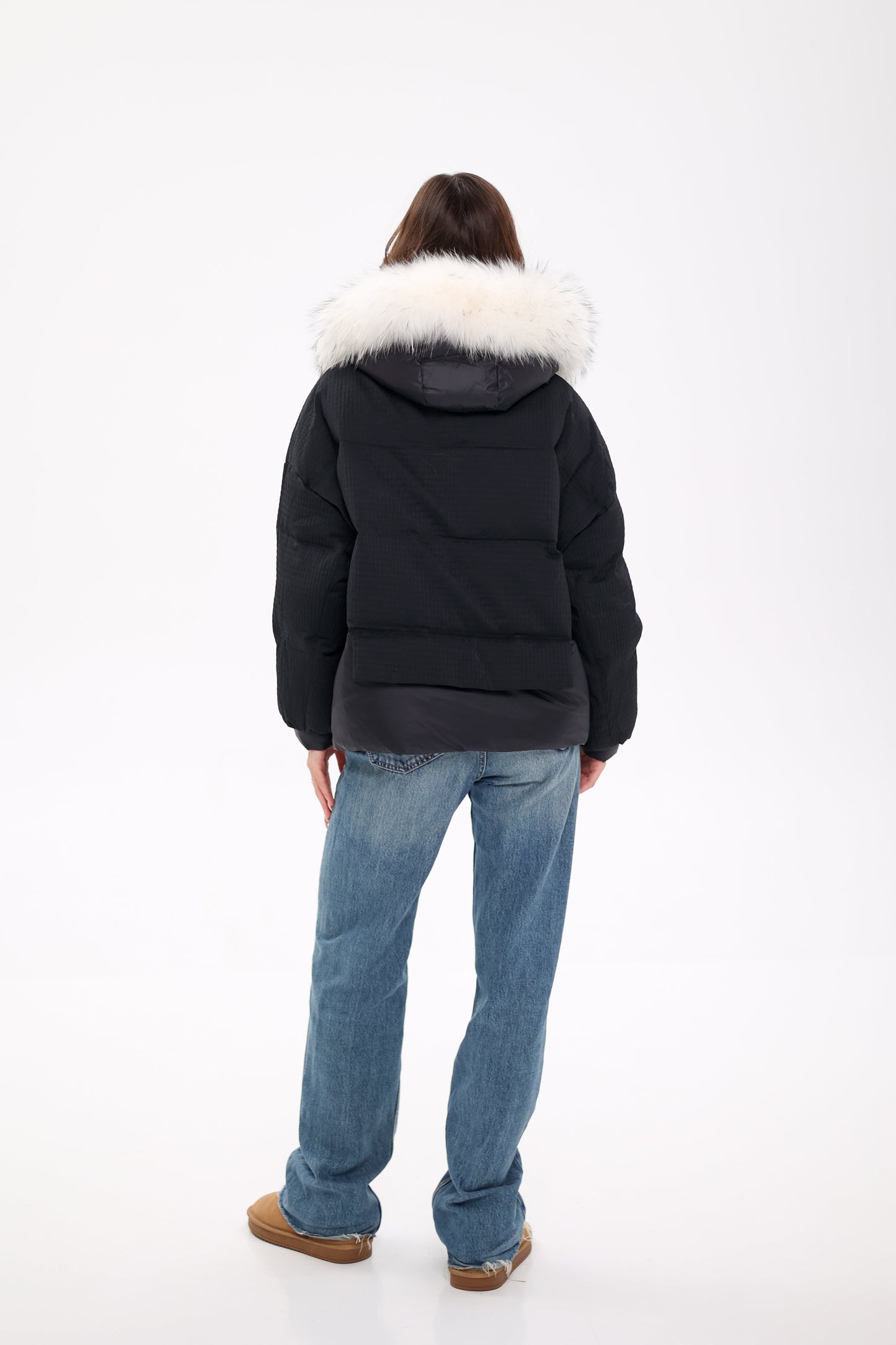 Parka en duvet et fourrure véritable