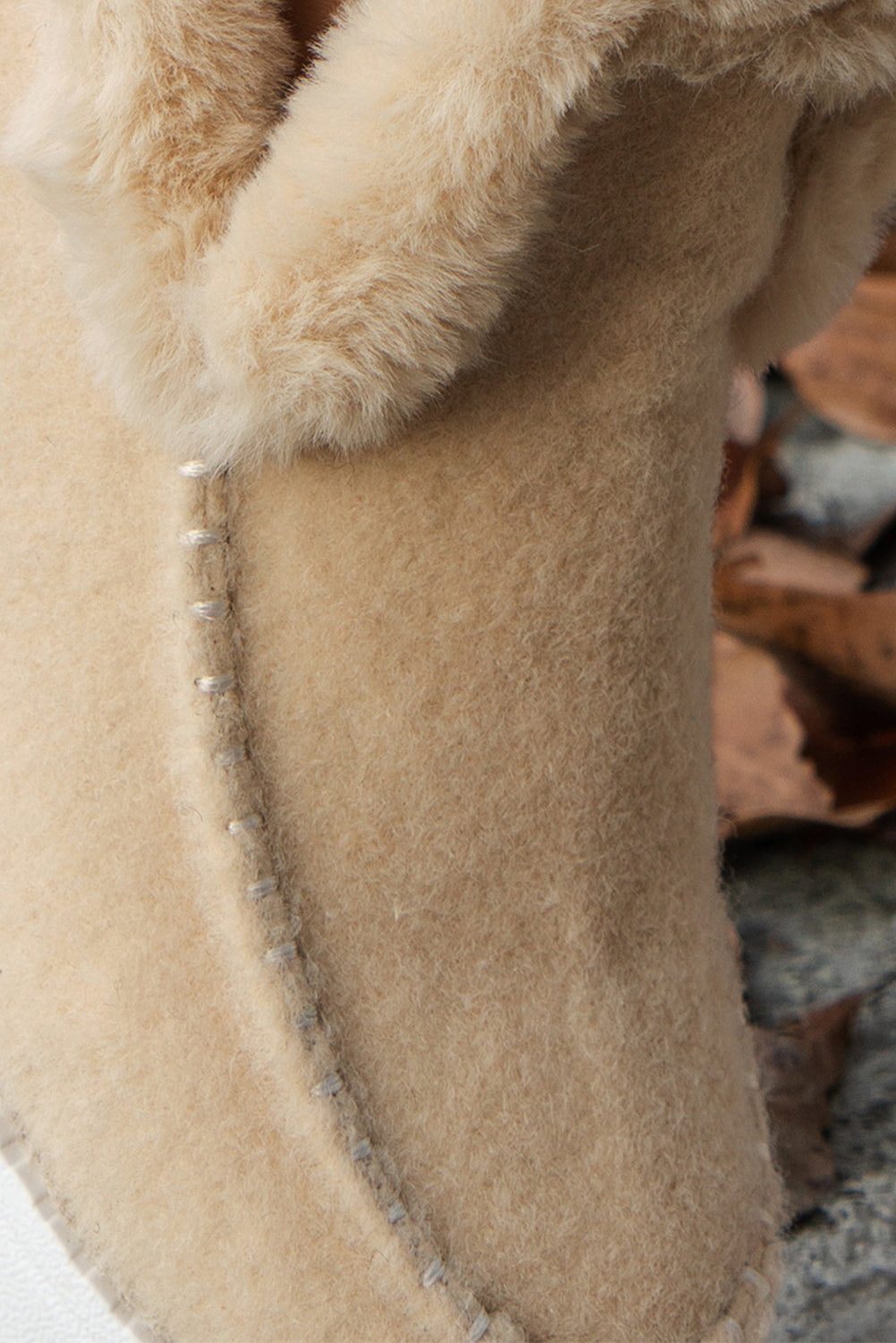 Anna Suede Stitching Plush Lined Anklet Boots