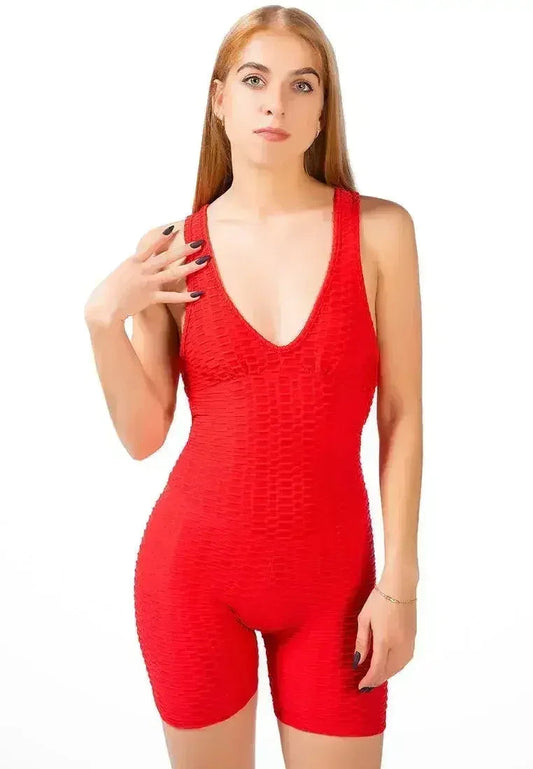 Back Cross Strap Yoga Jumpsuit – Moisture-Wicking 95% Polyester | Femstylo