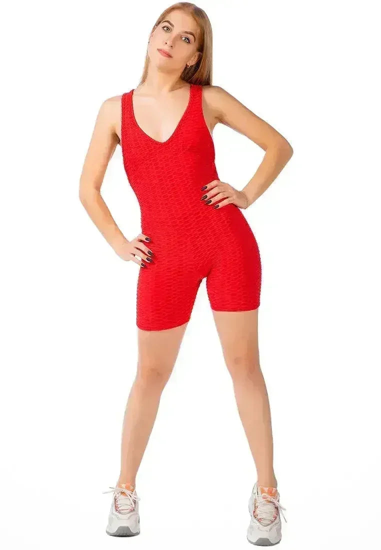 Back Cross Strap Yoga Jumpsuit – Moisture-Wicking 95% Polyester | Femstylo