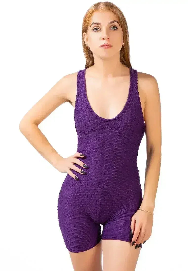 Back Cross Strap Yoga Jumpsuit – Moisture-Wicking 95% Polyester | Femstylo