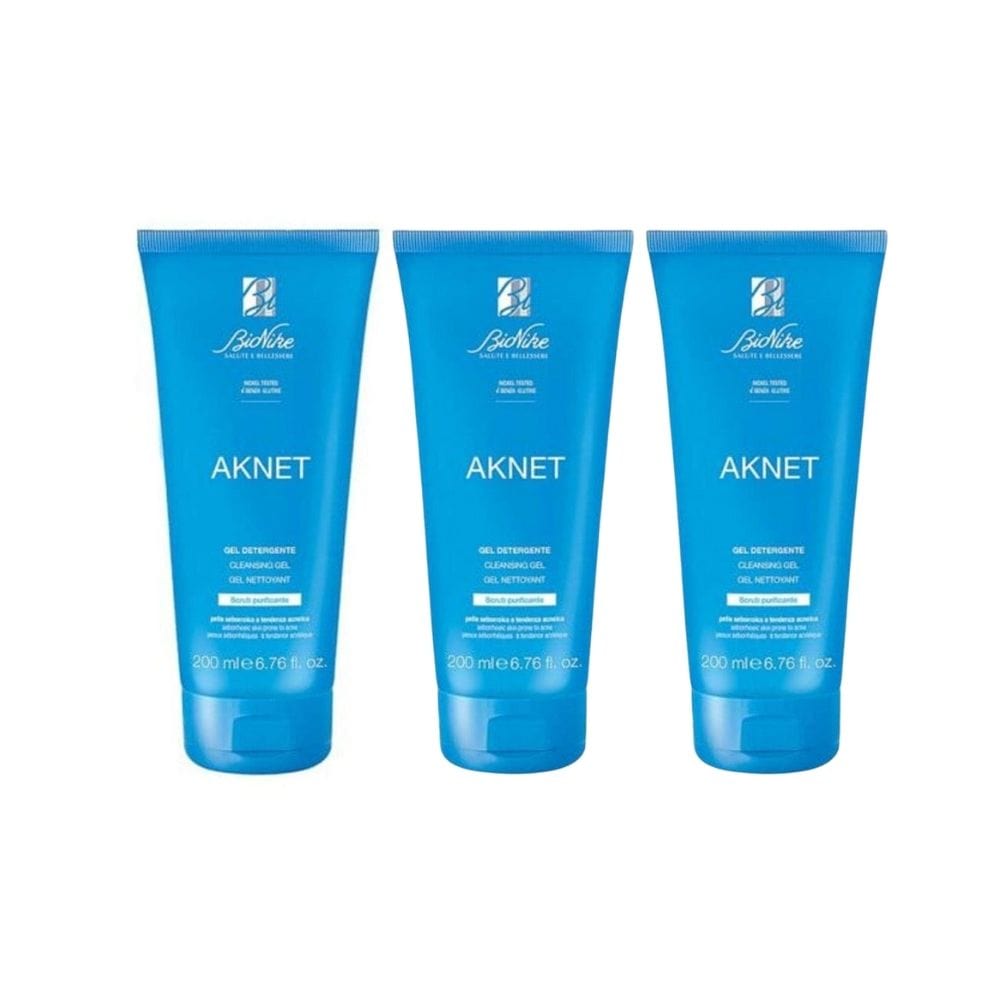 BioNike Aknet Purifying Cleansing Gel 200 ml 3 Pack