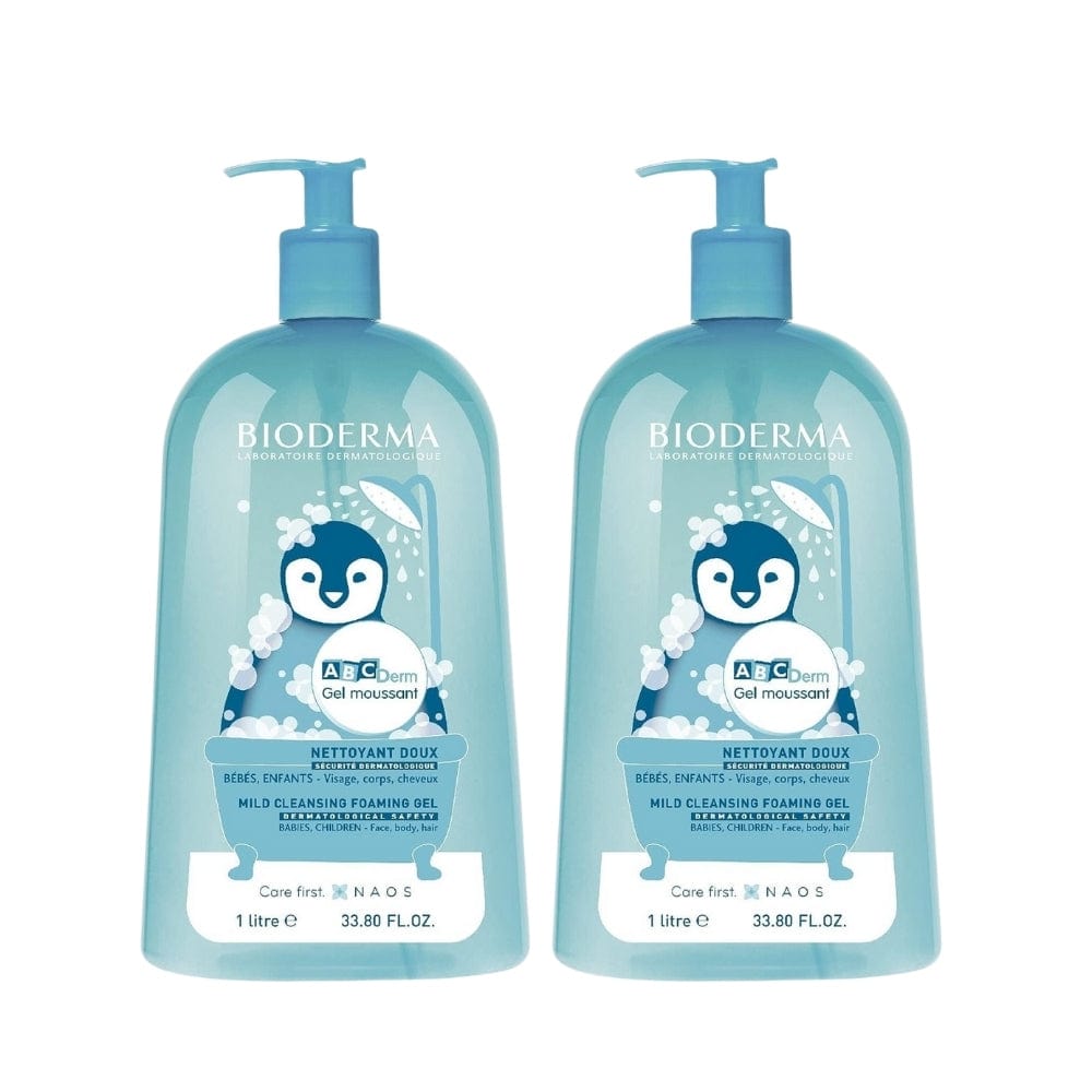 Bioderma Abcderm Foaming Baby & Child Hair and Body Cleansing Gel 1 L -2 Pack