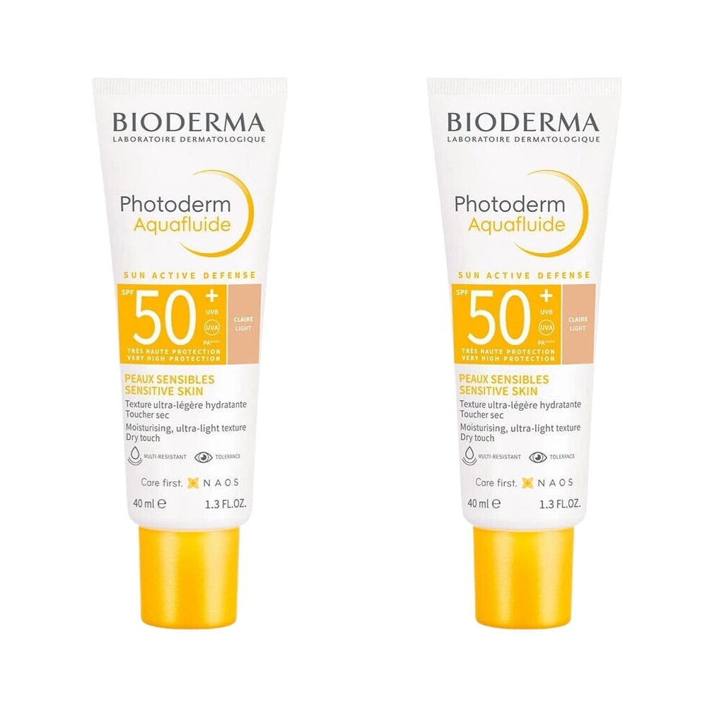 Bioderma Photoderm SPF 50+ Aquafluide Crème Solaire Teintée 40 ml Light - Lot de 2