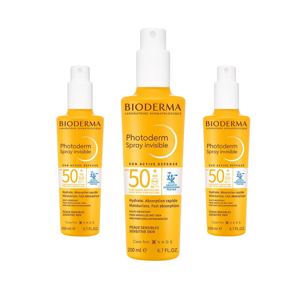 Bioderma Photoderm Spray SPF50+ Crème Solaire 200 ml, Lot de 3