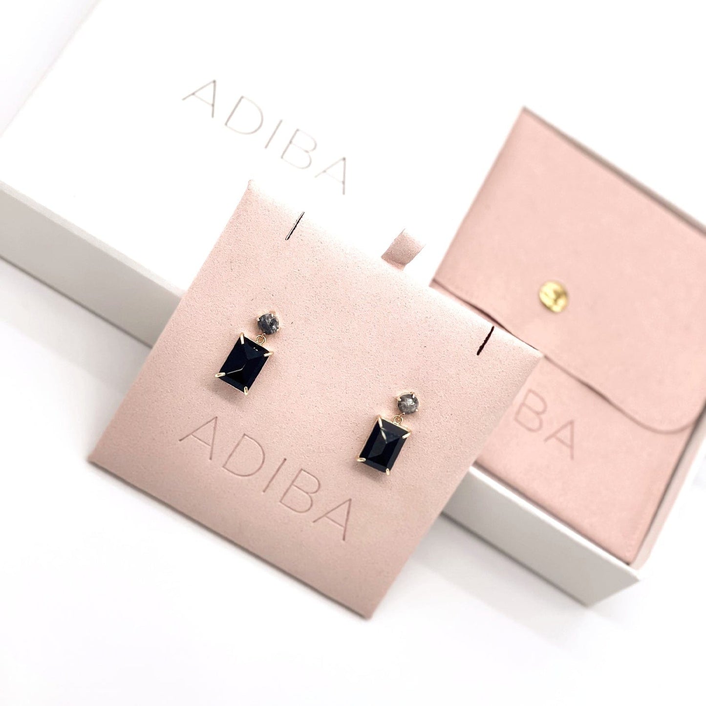 Jet Black Gemstone Earring