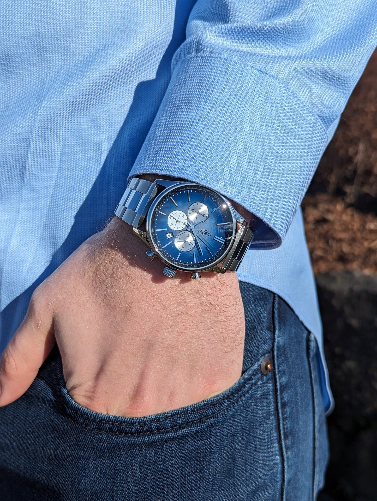 Blue Retro Chronograph