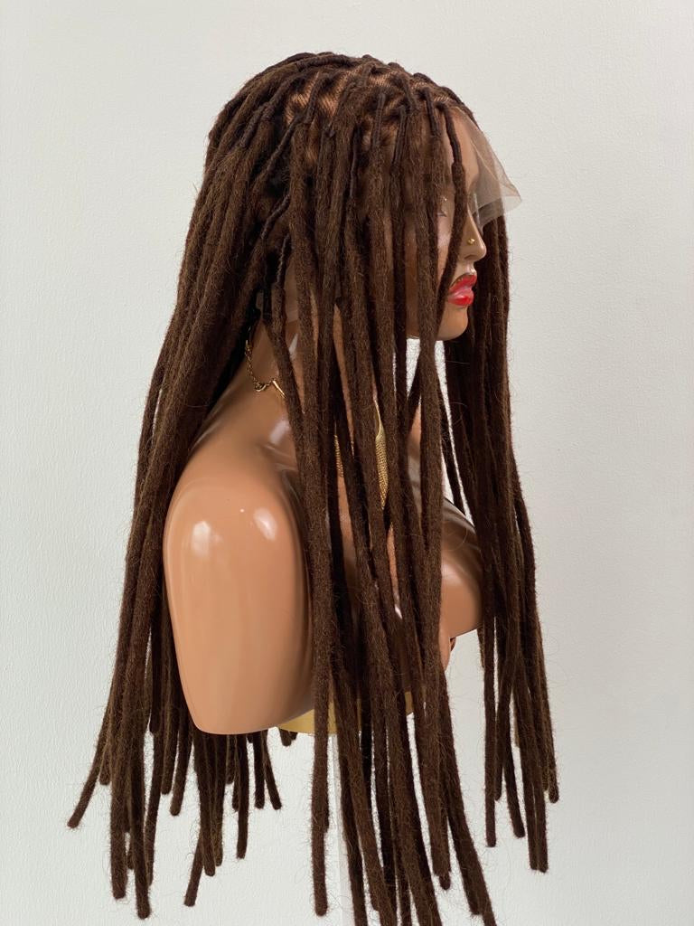 4C Natural Locs Wig "Color 4" HD Full Lace - Ready To Ship