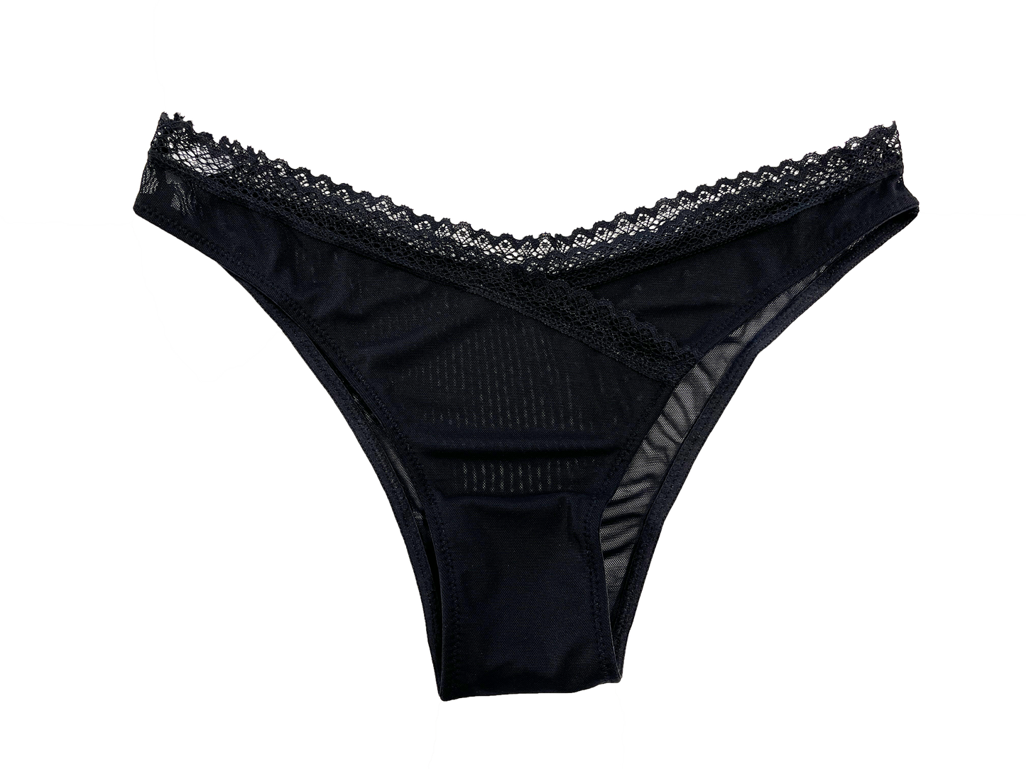 V-Front Mesh Cheeky with Lace, XS-2X