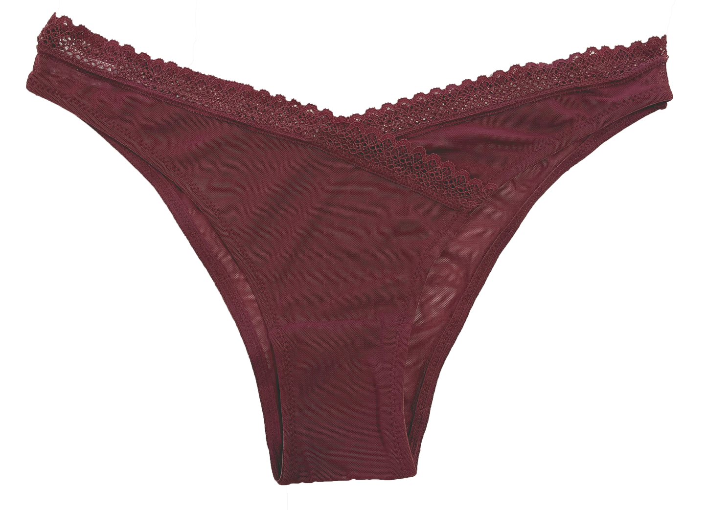 V-Front Mesh Cheeky with Lace, XS-2X