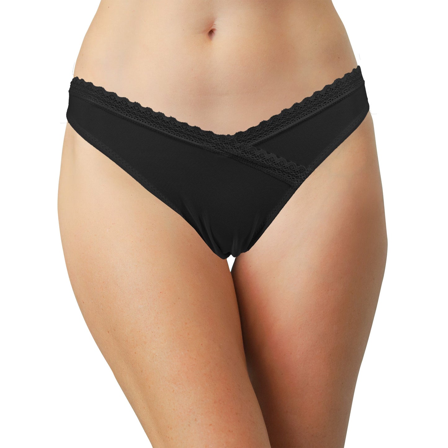 V-Front Mesh Cheeky with Lace, XS-2X