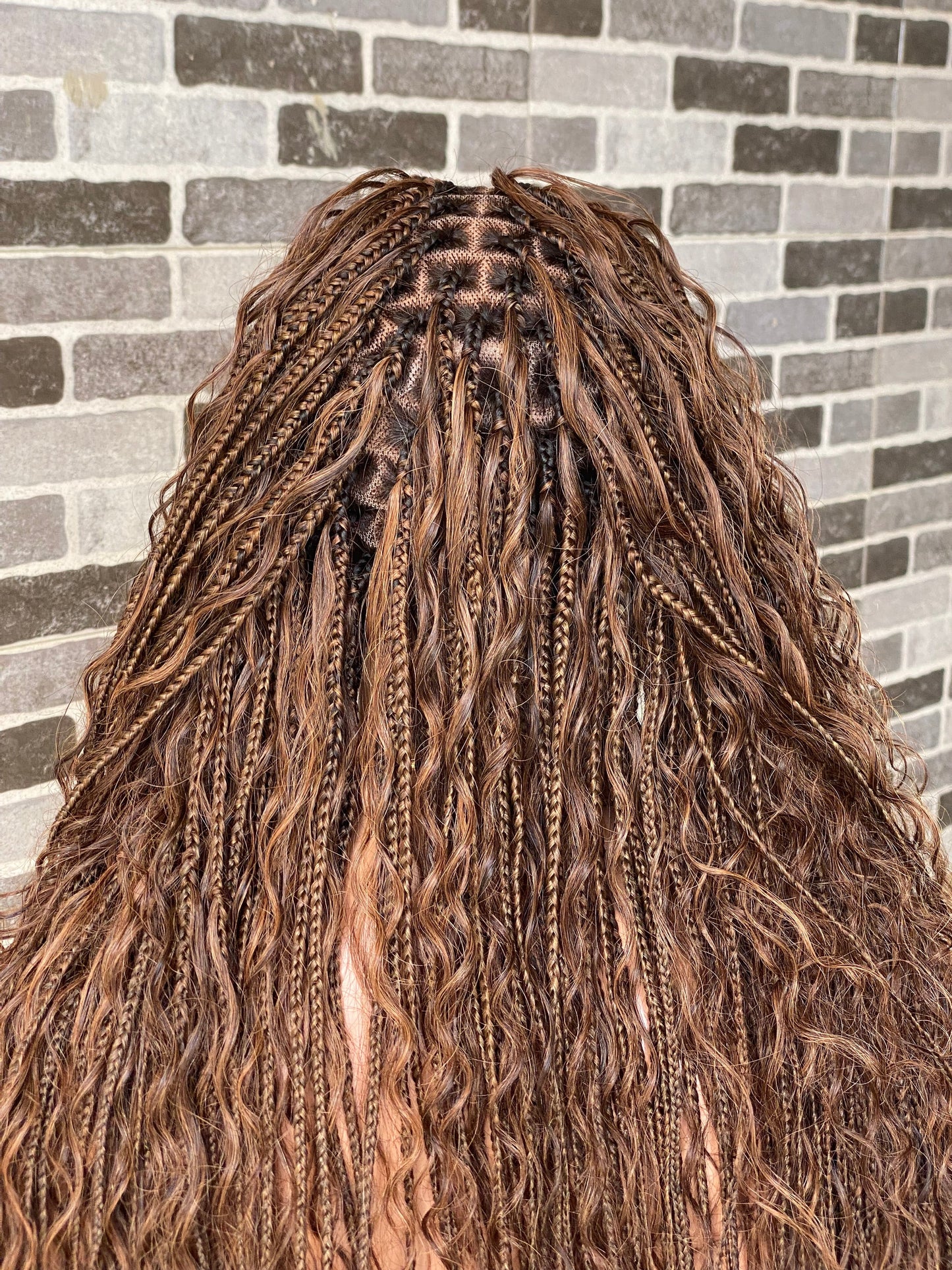 Bohemian knotless custom color (100% humanhair curls) Tara