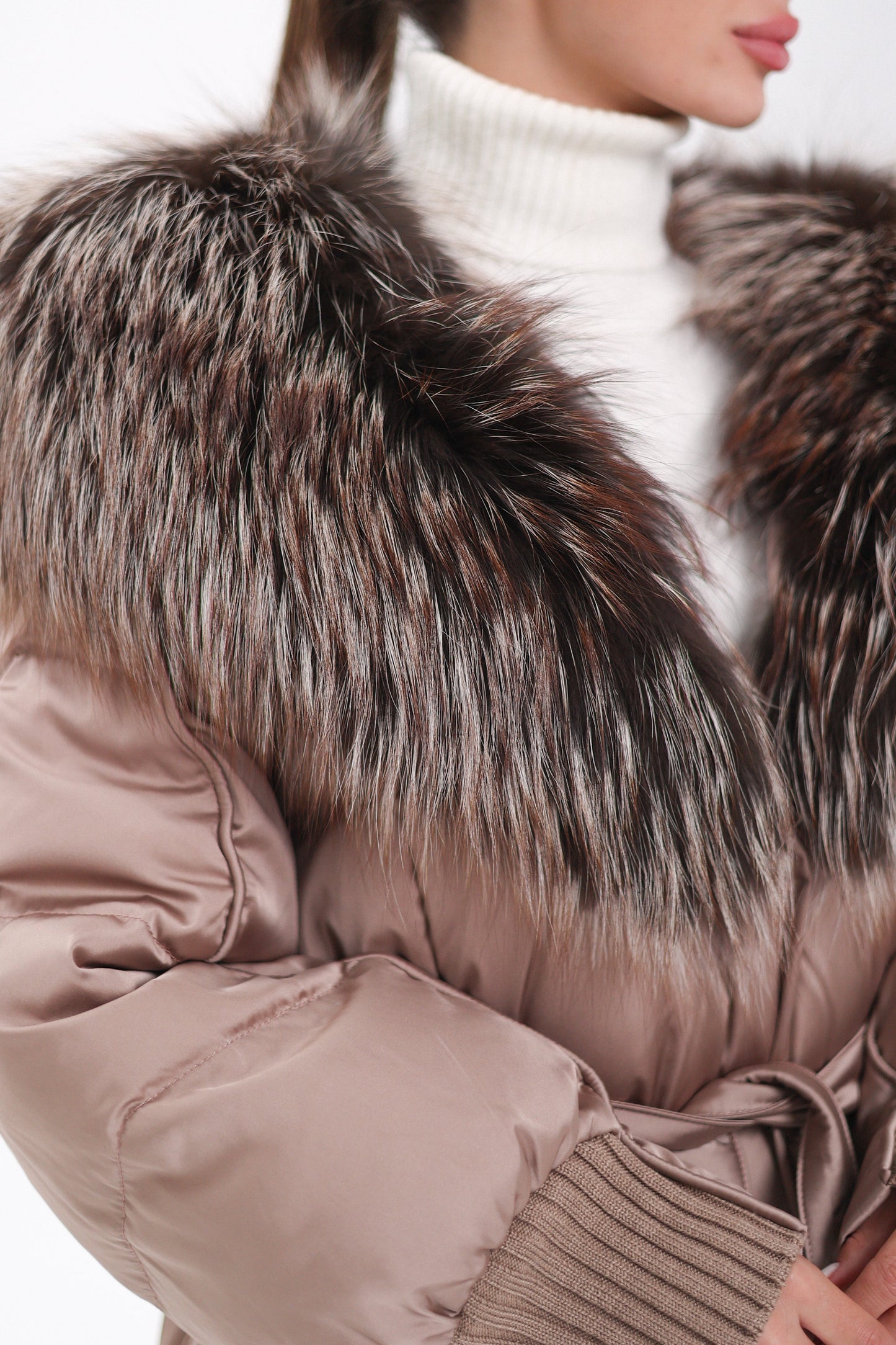 Rei Silver Fox Fully Lined Hood Down Coat in Blush